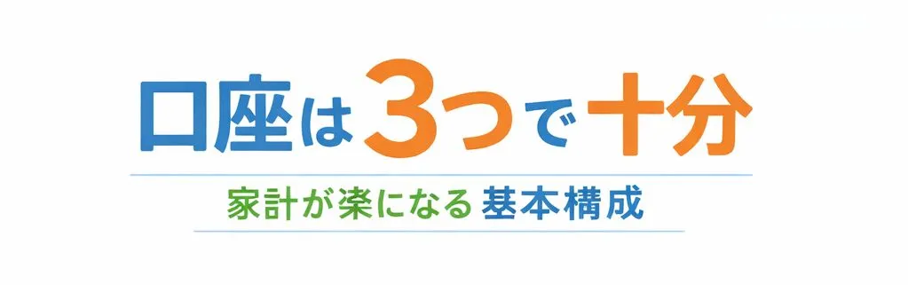 銀行口座は3つで十分
