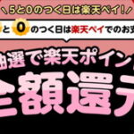楽天ペイ0と5のつく日は全額還元のチャンス